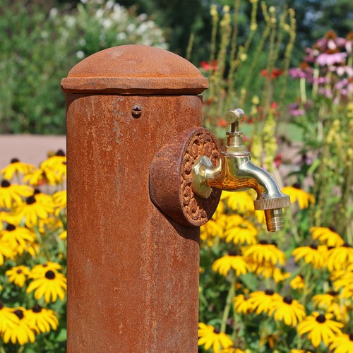Wasser zapfsäule cortenstahl - zapfsäule,